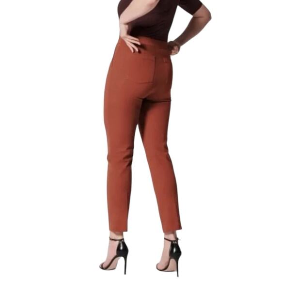 NWT SPANX On The Go Ankle Slim Straight Leg Pant in  Bronze Glow SMALL - Picture 2 of 9
